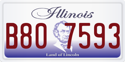 IL license plate B807593
