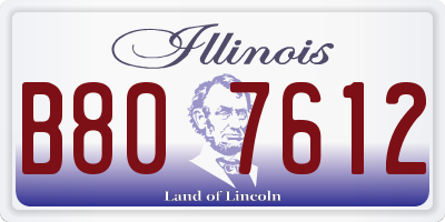 IL license plate B807612
