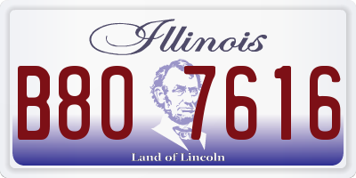 IL license plate B807616