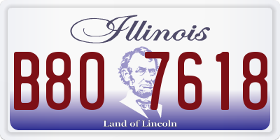 IL license plate B807618
