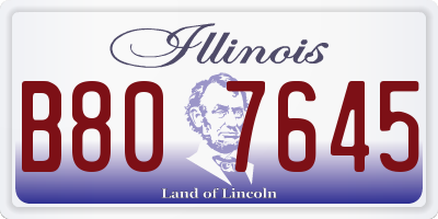 IL license plate B807645
