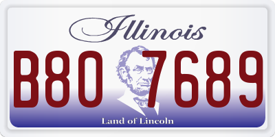 IL license plate B807689