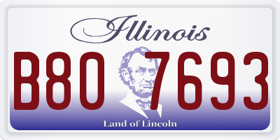 IL license plate B807693