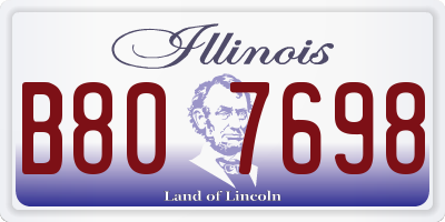 IL license plate B807698