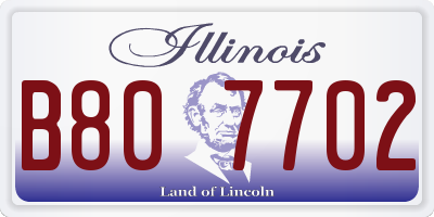 IL license plate B807702