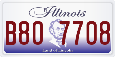 IL license plate B807708