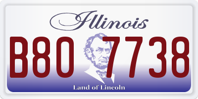 IL license plate B807738