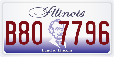 IL license plate B807796