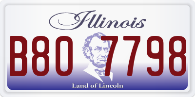 IL license plate B807798
