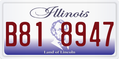 IL license plate B818947