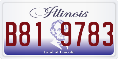 IL license plate B819783