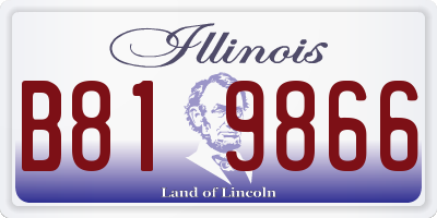 IL license plate B819866