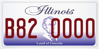 IL license plate B820000