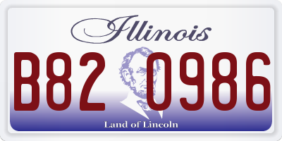IL license plate B820986