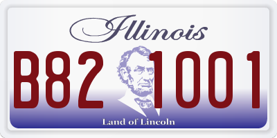 IL license plate B821001