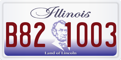 IL license plate B821003