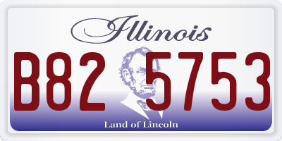 IL license plate B825753