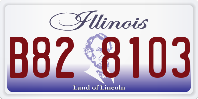 IL license plate B828103