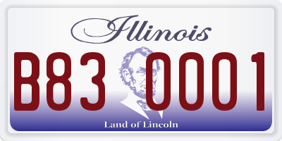 IL license plate B830001