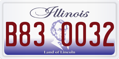 IL license plate B830032