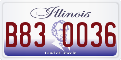 IL license plate B830036