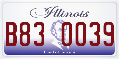 IL license plate B830039