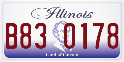 IL license plate B830178