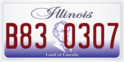 IL license plate B830307