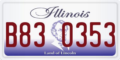 IL license plate B830353