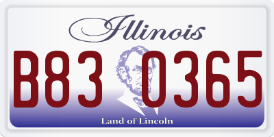 IL license plate B830365