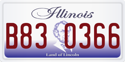 IL license plate B830366