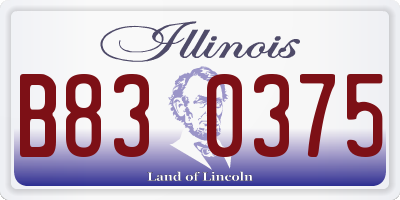 IL license plate B830375