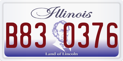IL license plate B830376
