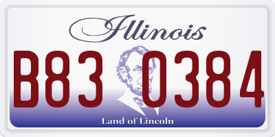 IL license plate B830384