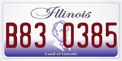 IL license plate B830385