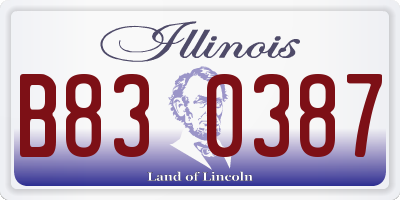 IL license plate B830387