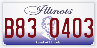 IL license plate B830403