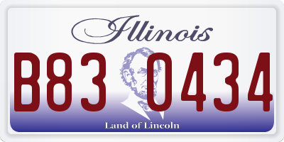 IL license plate B830434