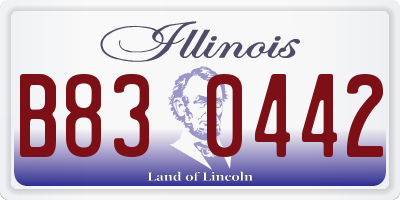 IL license plate B830442