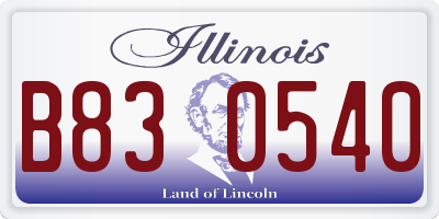 IL license plate B830540