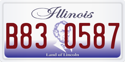 IL license plate B830587