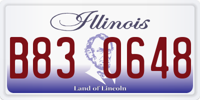 IL license plate B830648