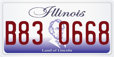 IL license plate B830668
