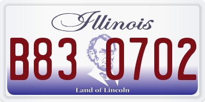 IL license plate B830702