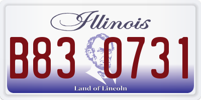 IL license plate B830731