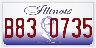 IL license plate B830735