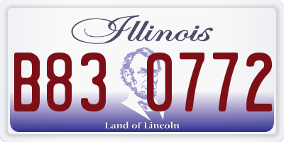 IL license plate B830772