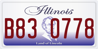 IL license plate B830778
