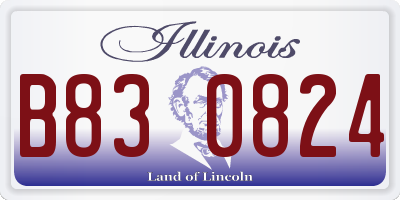 IL license plate B830824