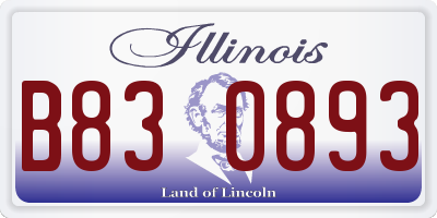 IL license plate B830893